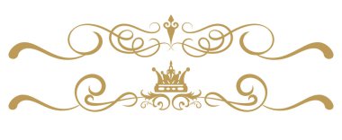 Beyaz arka plan, süs kraliyet tarzı, antika, vintage, vektör illüstrasyon tasarım elemanları