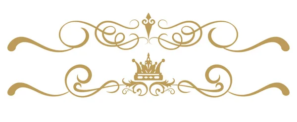 Designelemente Auf Weißem Hintergrund Ornament Royal Style Antiquitäten Vintage Vektorillustration — Stockvektor