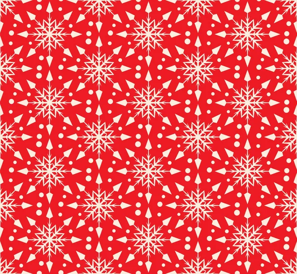 Красные Обои Фона Бесшовный Рисунок Снежинками Векторная Иллюстрация — стоковый вектор