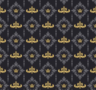 Koyu Arka Plan Vektör Görüntüsü Üzerine Retro Deseni