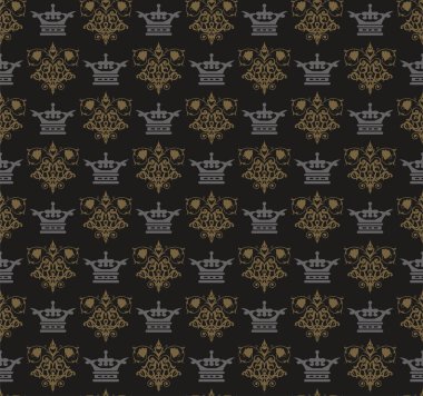 Kraliyet arka plan duvar kağıdı, dikişsiz desen. Vektör grafikleri. Vintage arka plan deseni