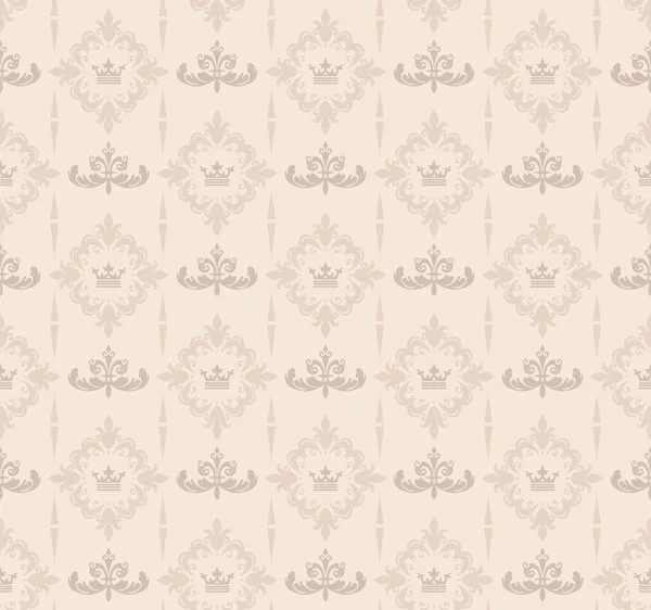 Beige Background Wallpaper Seamless Pattern Vector Graphics Retro Style Background — Stock Vector