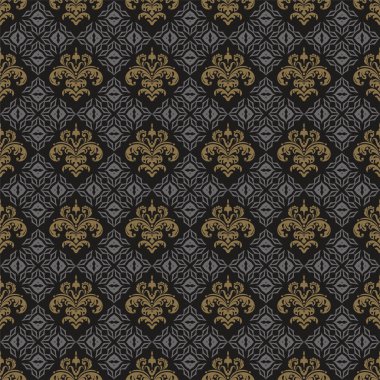 Vintage tarzı koyu arka plan dikişsiz desen, vektör grafik