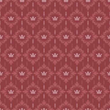 Vintage tarzı Kraliyet arka plan dikişsiz desen, vektör grafik