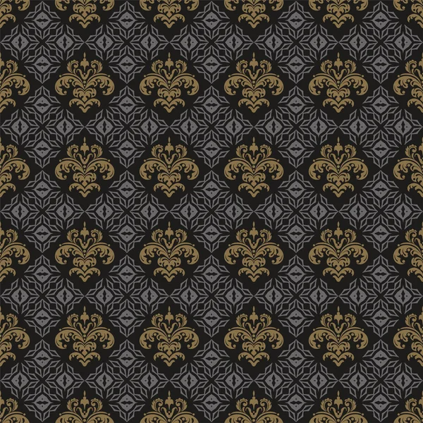 Vintage tarzı koyu arka plan dikişsiz desen, vektör grafik