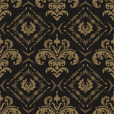 Vintage tarzında dekoratif Dikişsiz duvar kağıdı arka plan deseni. Vektör grafikleri