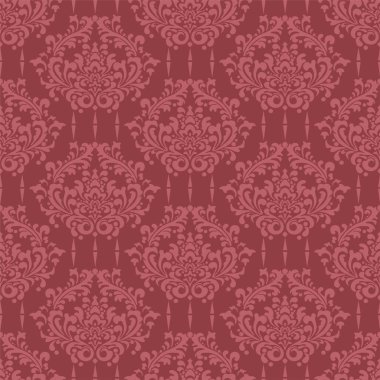 Damask duvar kağıdı deseni, Vintage tarzı arka plan dokusu, vektör sanatı