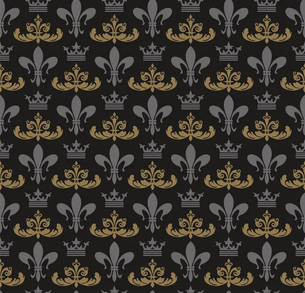 Background Seamless Pattern Modern Royal Style Dark Floral Wallpaper Pattern — Stock Vector