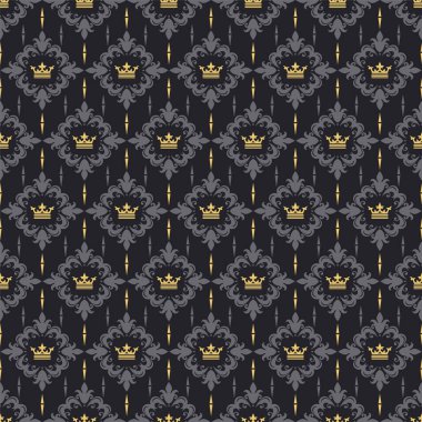 Koyu dekoratif duvar kağıdı dikişsiz desen vektör görüntü