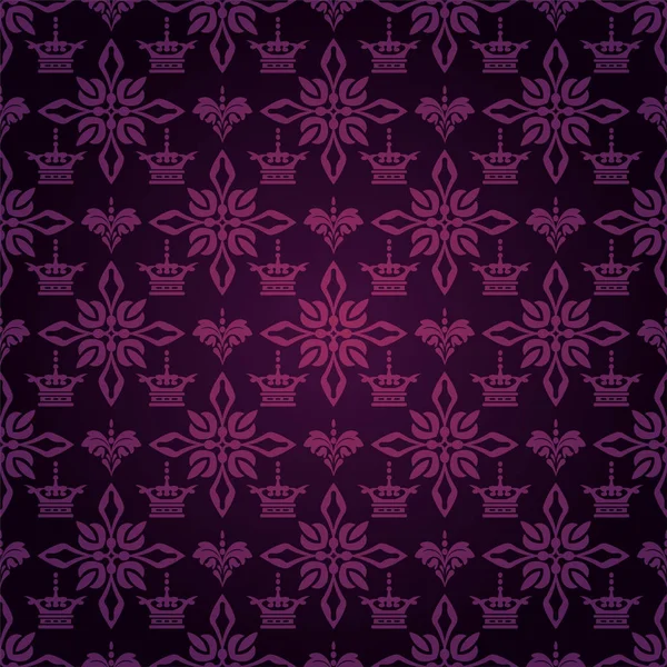 Padrão Fundo Roxo Escuro Vintage Real Padrão Papel Parede Para — Vetor de Stock