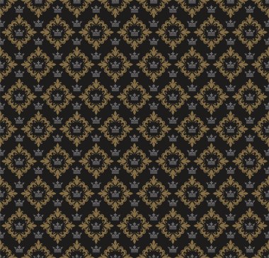 Retro tasarım için dekoratif arka plan duvar kağıdı dikişsiz desen. Vektör grafikleri