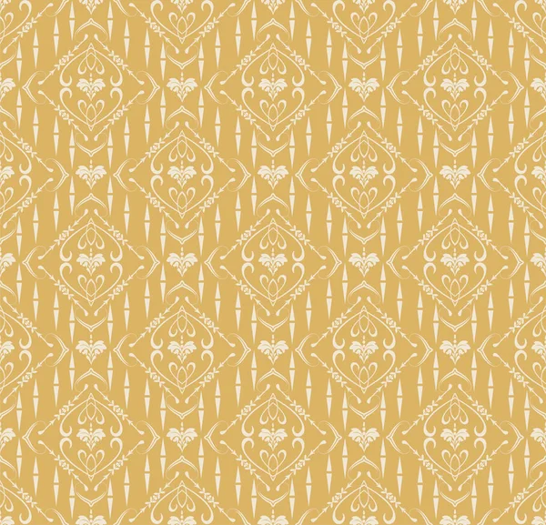 Gold Background Ornate Seamless Pattern Vector Image — Stock Vector
