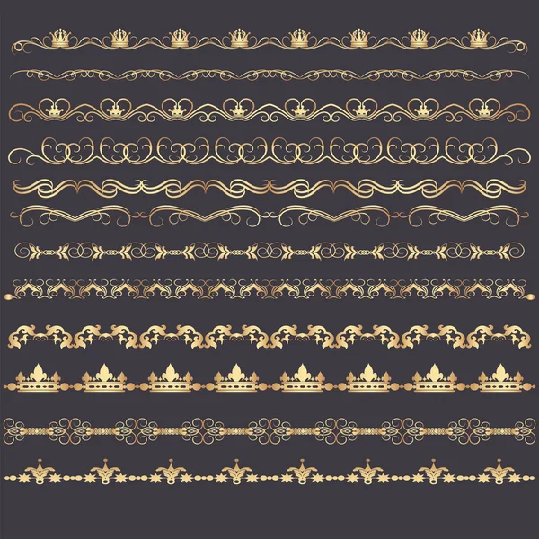 Kenarlık tasarımı. Siyah arka plan üzerinde altın elementler. Şenlikli dekorasyon unsuru. Noel dekorasyonu. Vektör çizimi