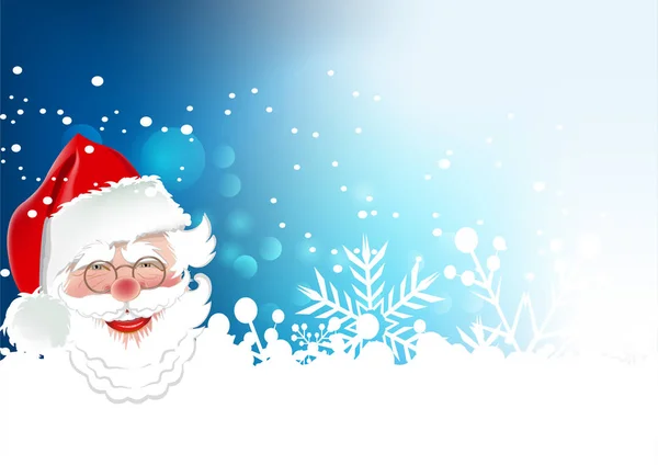 Tarjeta Navidad Año Nuevo Santa Claus Fondo Azul Navidad Gráficos — Vector de stock