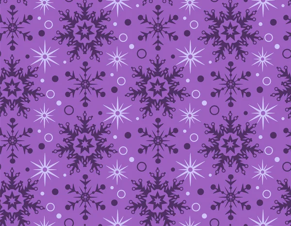 Фиолетовый Фон Праздника Рождественское Фоновое Изображение Звездами Снежинками Векторное Изображение — стоковый вектор