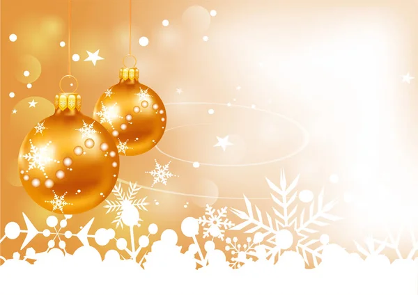 Christmas Card Golden Christmas Balls Abstract Background Your Design Vector — Stock Vector