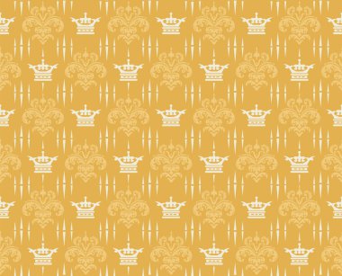 Golg arka plan deseni. Kraliyet tarzında arka plan görüntüsü. Dikişsiz desen, duvar kağıdı dokusu. Vektör görüntüsü, vintage