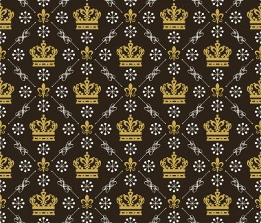 Dark Royal arka plan, kusursuz desen. Vektör görüntüsü