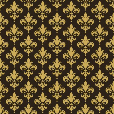 Dekoratif arka plan deseni - duvar kağıdı . Vintage tarzı arka plan görüntüsü. Damask dikişsiz desen. Vektör sanatı