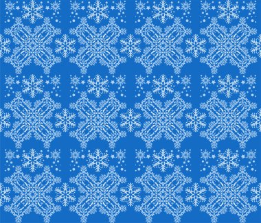 Mavi arka plan deseni. Noel tatilleri için arka plan görüntüsü. Dikişsiz desen, duvar kağıdı dokusu. Vektör görüntüsü