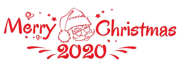 Cartão Ano Novo Com Papai Noel Texto Feliz Natal 2020 — Vetor de Stock