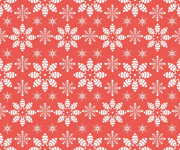 あなたのデザインベクトルグラフィックのための雪片とクリスマスシームレスなパターン — ストックベクタ