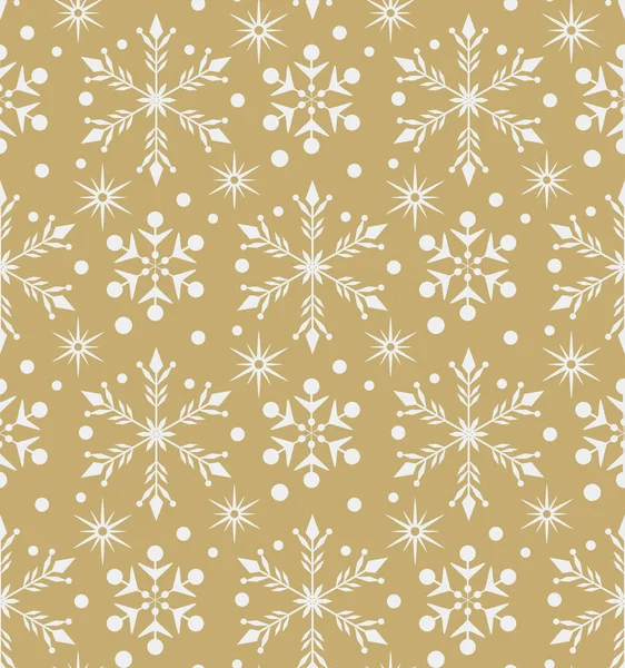 Snowflake Padrão Sem Costura Padrão Natal Estilo Vintage Textura Design — Vetor de Stock