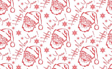 Kağıt tasarımı için soyut Noel Baba modeli. - Mutlu yıllar. Noel kutlaması. Kusursuz bir geçmişi var. Duvar kağıdı tasarımı için illüstrasyon. Vektör resmi