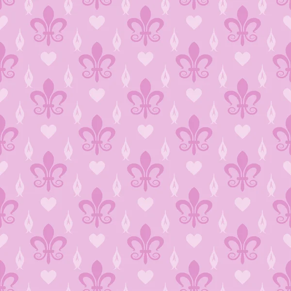 ピンクの壁紙スタイルのレトロでシームレスなパターン グラフィックデザインのテンプレート ベクトル画像 — ストックベクタ