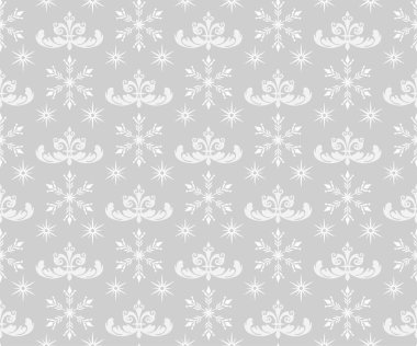 Gri arka plan duvar kağıdı. Tarz retro 'sunda kusursuz desen. Grafik tasarımın için şablon. Vektör resmi