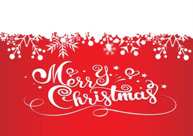 Mutlu Noeller tebrik kartı. Kırmızı arkaplana elle çizilmiş beyaz metin. Yeni yıl kartları, afişler, afişler, davetiyeler için harika. Vektör.