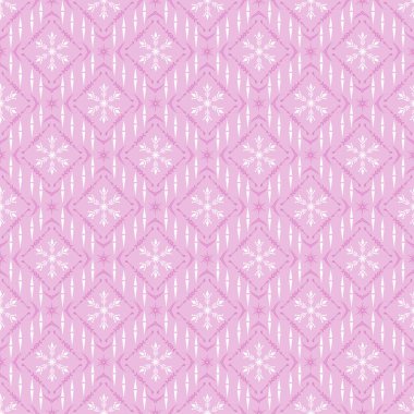 Geçmişe dönük kusursuz pembe noel şablonu. Noel, kış, yeni yıl konsepti. Arkaplan modeli. Tatil ambalaj kağıdı. Vektör.