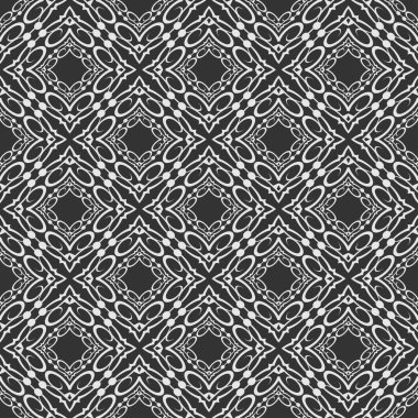 Siyah ve beyaz soyut arka plan. Kumaş, fayans, iç tasarım ya da duvar kağıdı için kusursuz desen. Vektör arkaplan resmi