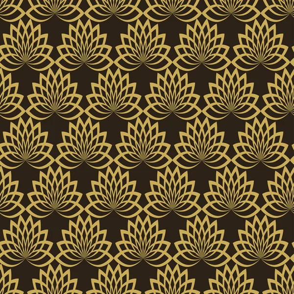Geometric Background Pattern Gold Seamless Pattern Black Background Texture Wallpaper — Stock Vector