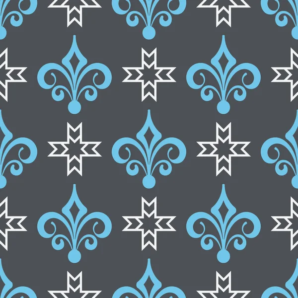 Modèle Fond Plat Couleurs Utilisées Noir Blanc Bleu Motif Sans — Image vectorielle