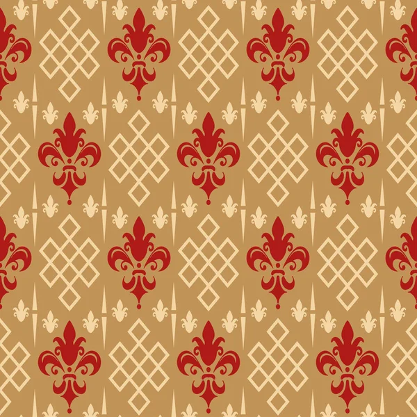 Azjatycki Wzór Stosowane Kolory Złoty Beżowy Czerwony Tekstura Tapety Vintage — Wektor stockowy
