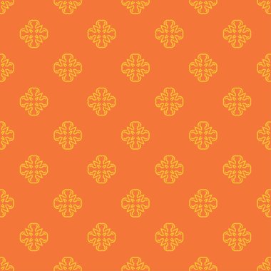 Modern arka plan modeli. Turuncu dikişsiz desen: kumaş, fayans, iç tasarım veya duvar kağıdı için. Vektör arkaplan resmi