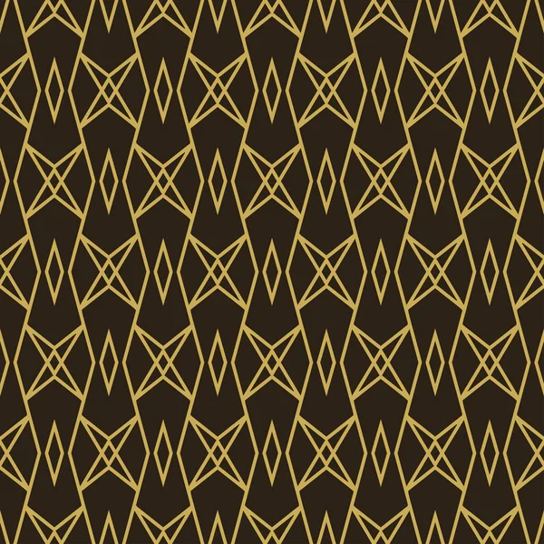 幾何学的背景パターン ファブリック タイル インテリアデザインや壁紙のための黒の背景に金色のシームレスなパターン ベクトル背景画像 — ストックベクタ