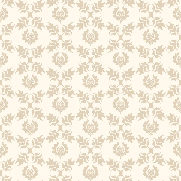 Ornament Background Pattern Beige Texture Wallpaper Seamless Damask Pattern Fabric — Stock Vector