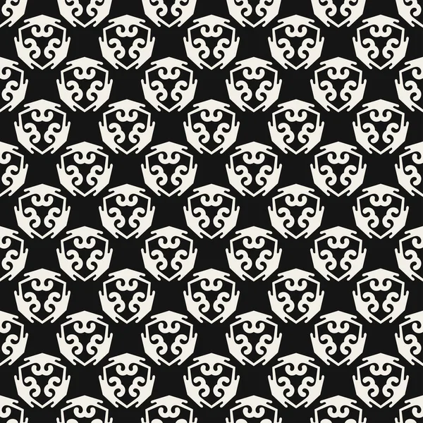 Black Background Pattern Geometric Wallpaper Seamless Pattern Fabric Cover Templates — Stock Vector