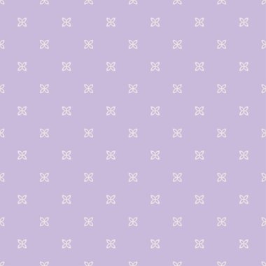 Basit süs deseni, duvar kağıdı deseni, zarif arkaplan deseni. Örnek şablon. Narin mor renkler. Kumaşlar, sanat eserleri, posterler ve duvar kağıtları için. Vektör resmi