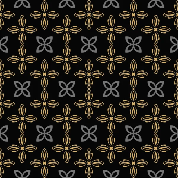 Dunkles Ornamentmuster Tapetenstruktur Modernes Hintergrundmuster Beispielvorlage Schwarz Grau Und Gold — Stockvektor