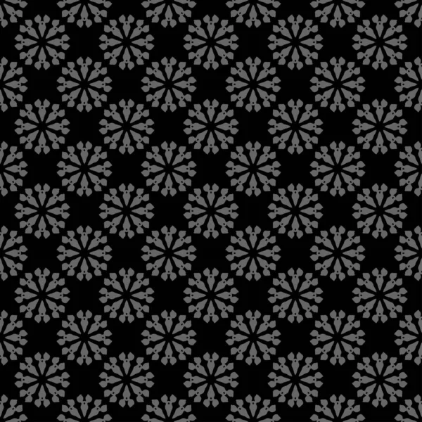 Donker Achtergrondpatroon Eenvoudige Bloemen Behang Textuur Zwart Wit Kleuren Monochroom — Stockvector