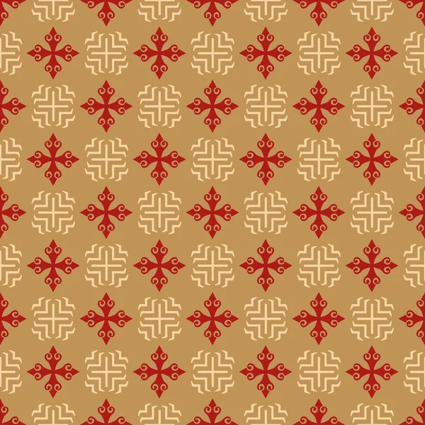 Hintergrund Chienese Muster Geometrische Tapetentextur Goldene Und Rote Farben Asiatische — Stockvektor