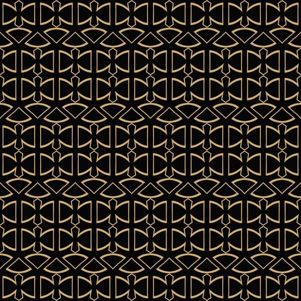 黑色背景图案 现代壁纸纹理 无缝几何图案 黄金在黑色 完美的面料 矢量图像背景 — 图库矢量图片