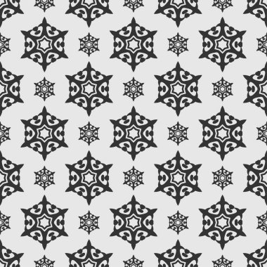 Kusursuz geometrik desen. Siyah ve beyaz arka plan deseni. Modern duvar kağıdı dokusu. Kumaşlar, kapaklar, desenler, posterler, duvar kağıtları için mükemmel. Vektör resim arkaplanı