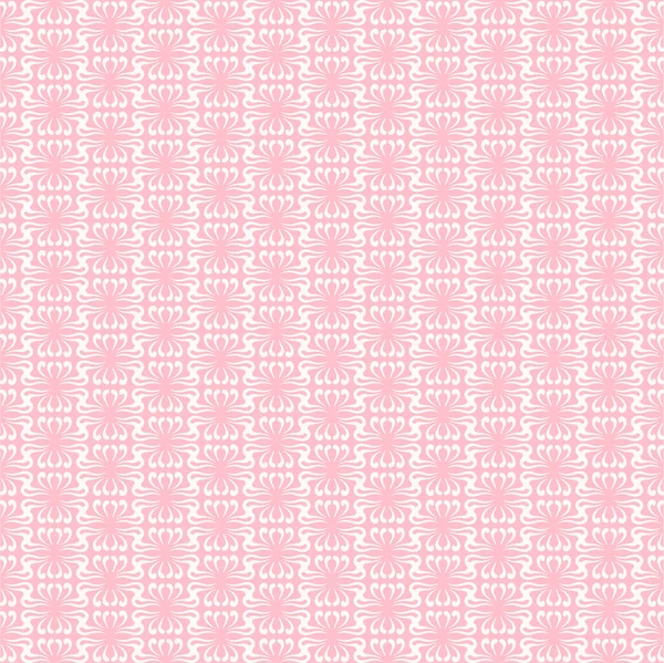 ピンクの背景に白い花柄 シームレスな壁紙のテクスチャ カバー パターン ポスター 壁紙に最適です ベクトル画像の背景 — ストックベクタ