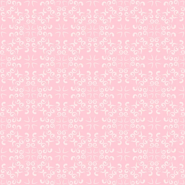 ピンクの背景にシームレスな花飾りパターン — ストックベクタ