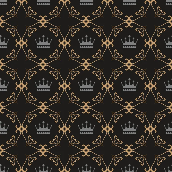Kraliyet tarzında koyu arkaplan deseni. Kusursuz duvar kağıdı dokusu. Tasarımın için mükemmel: kumaş, duvar kağıdı, arkaplan resmi, ambalaj kağıdı