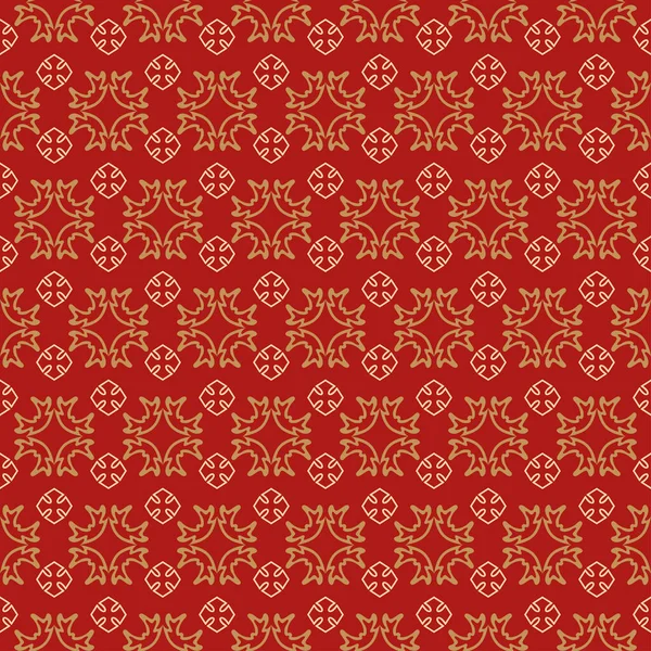 Seamless Pattern Red Flowers — Stock Vector